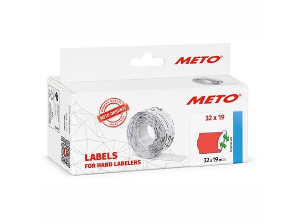 METO Prisetiketter 30007361 Permanent Etikettbredd: 32 mm Etiketthöjd: 19 mm Röd 1 st