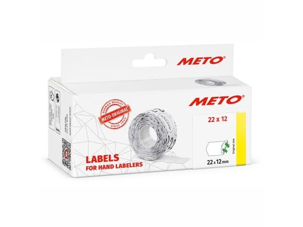 Etiket Meto 22x12mm hvid aftagelig 1000stk/rul 6rul/pak