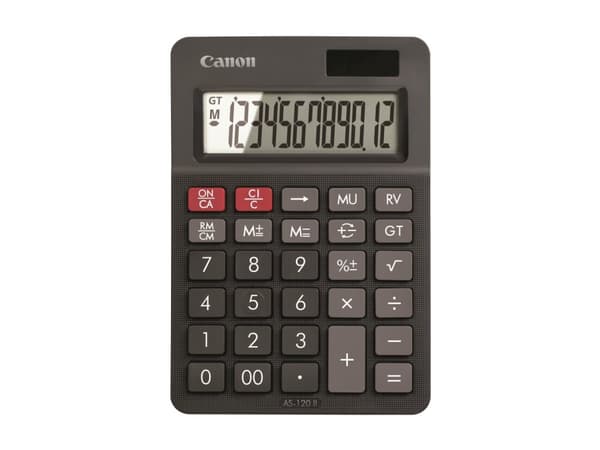 Canon AS-120 II - Utskriftskalkulator - LCD - AC-adapter Sort