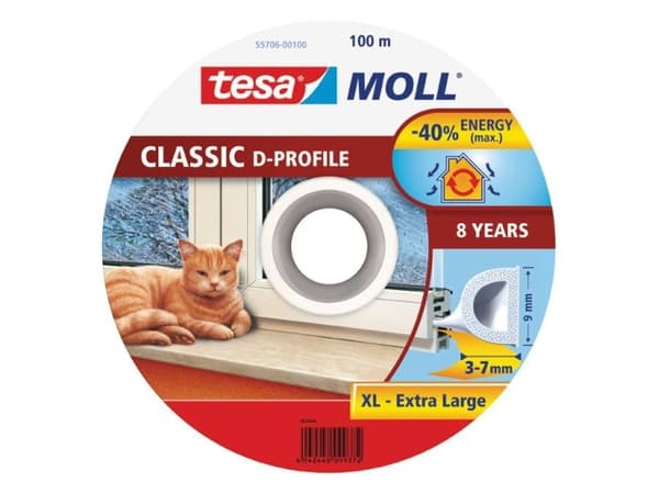 TESA Hvit PAKNING D - 100m 9mm