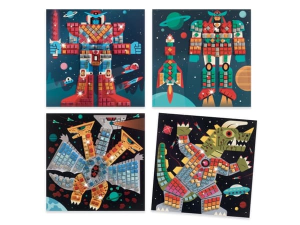 DJECO Space Battle Mosaic Kit, Children''s craft kit, 5 år, Flerfarget