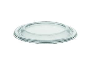 Plastlåg DeliGreen Ø129x16 mm Rund Flad RPET Klar,12 ps x 42 stk/krt
