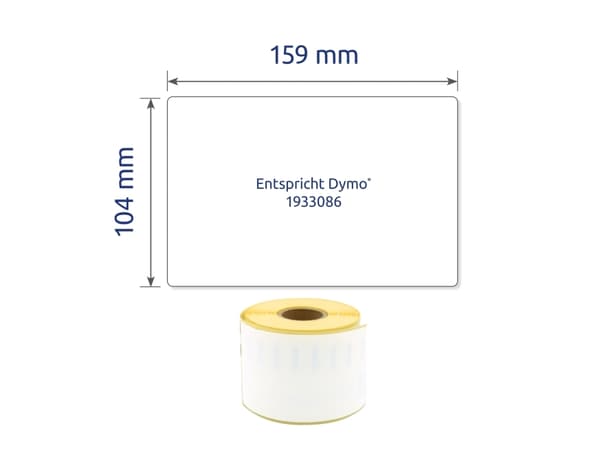 Avery A1933086 104 x 159 mm, Rulle, Hvid Avery's A1933086 holdbare polyester etiketter på rulle til etiketprinter er 100% kompatibel med Dymo® LabelW