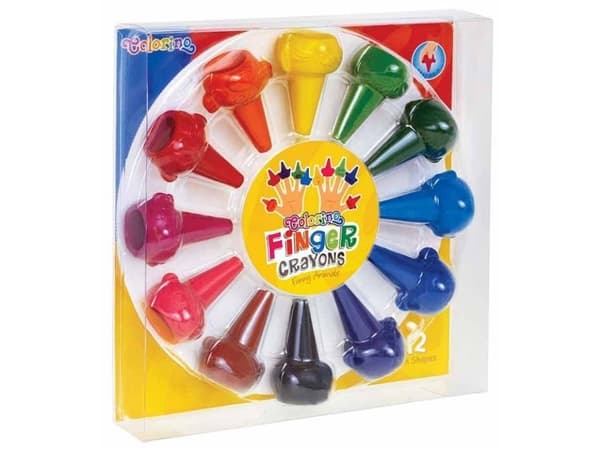 Candle crayons for finger animals 12 colors.