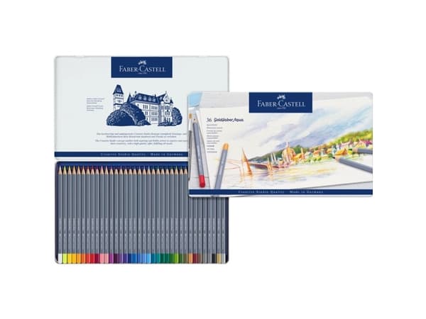 Farveblyanter Faber Castell - Goldfaber akvarel farveblyanter i metalæske (36 stk.)