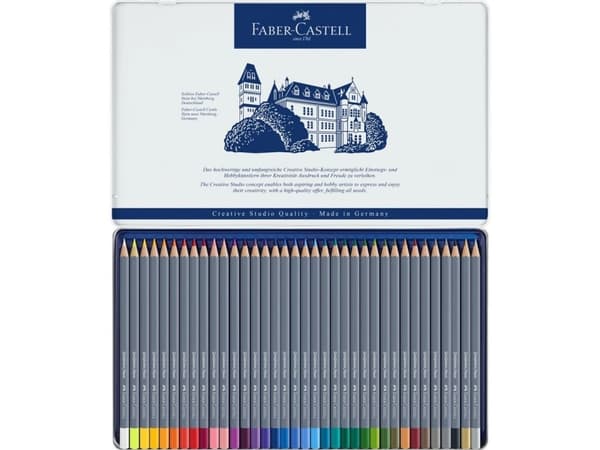 Farveblyanter Faber Castell - Goldfaber akvarel farveblyanter i metalæske (36 stk.)