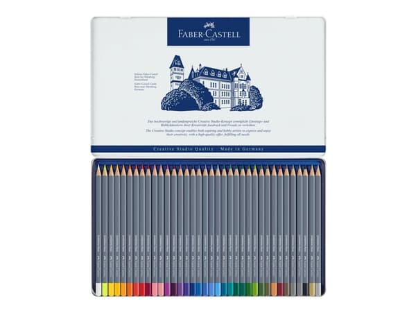 Farveblyanter Faber Castell - Goldfaber akvarel farveblyanter i metalæske (36 stk.)