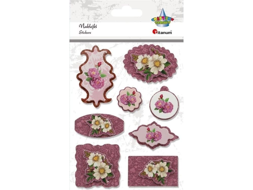 Titanum Self-adhesive decorations, 3D frames, mix 8 pcs