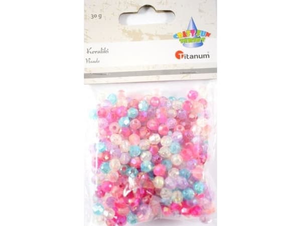 Titanum plastfasettpärlor mix 30g