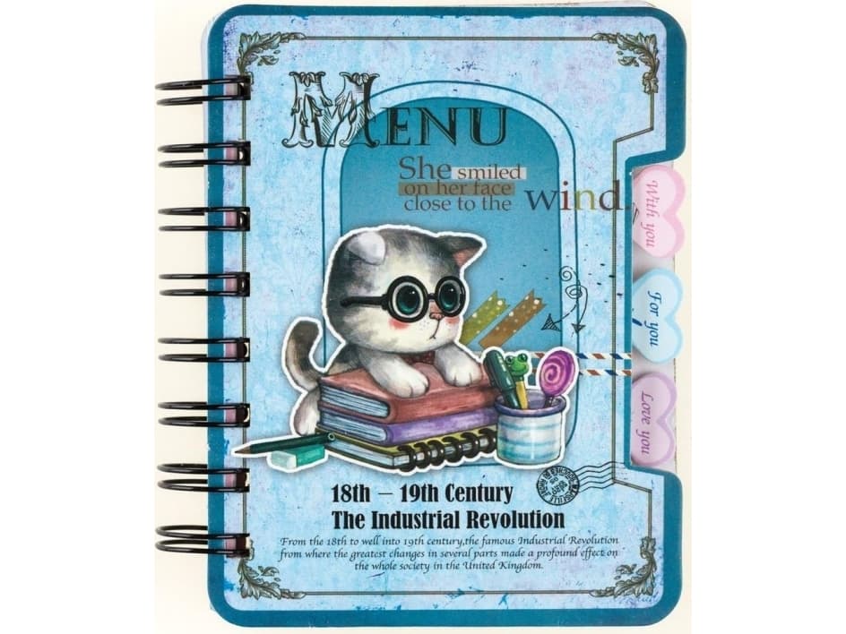 Cat 50K Spiral Notebook Center