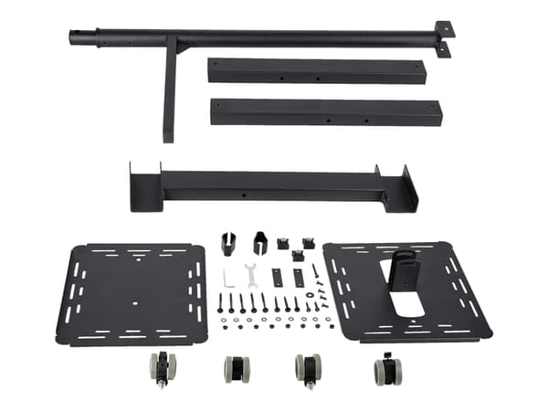 StarTech.com Mobile Projector and Laptop Stand/Cart, Heavy Duty Portable Projector Stand (2 Vented Shelves, hold 22lb/10kg each), Height Adjustable R