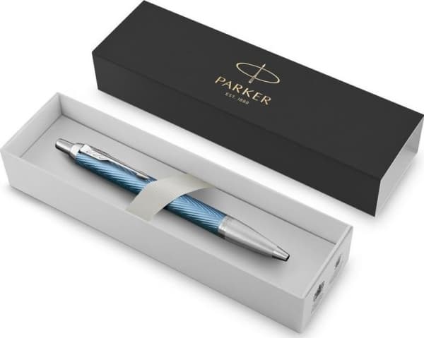 Parker IM Premium, Klämma, Fastklämbar, indragbar kulspetspenna, Påfyllnadsbar, Blå, 1 styck, Medium