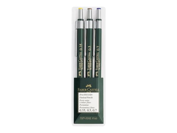 Faber-Castell TK-FINE 9760 - Stiftpenna - polymer - HB - 0.35-0.7 mm - indragbar - med radergummi