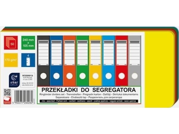 Interdruk binder dividers for interdruk binder 240x105 50mix interdruk fairs