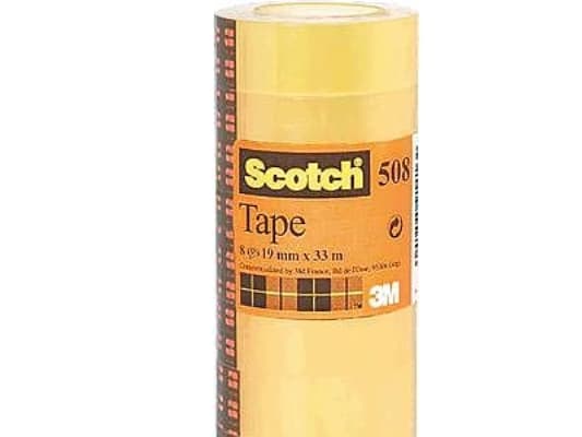 Scotch 7100213205, 33 m, Transparent, Akryl, Polypropylen (PP), 2,54 cm, 19 mm, 8 styck