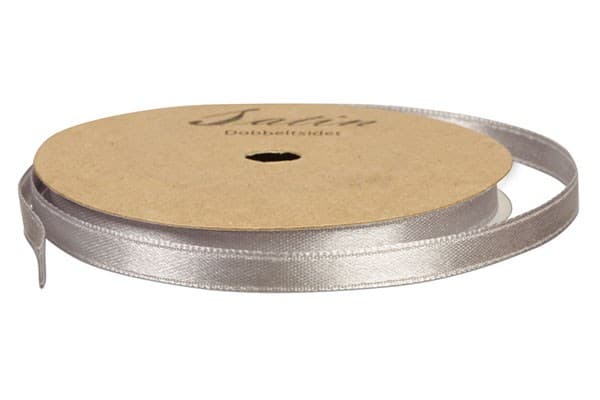 Satinbånd 10mm 10m grå/sølv