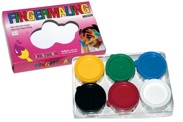 Fingermaling 35ml 6 farver ass.
