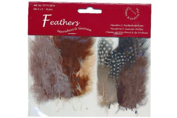 Fjer marabou mix 18stk brune nuancer