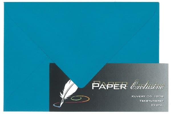 Kuvert C6 120g petroleum tekstureret 10stk.