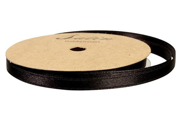 Satinbånd 10mm 10m sort