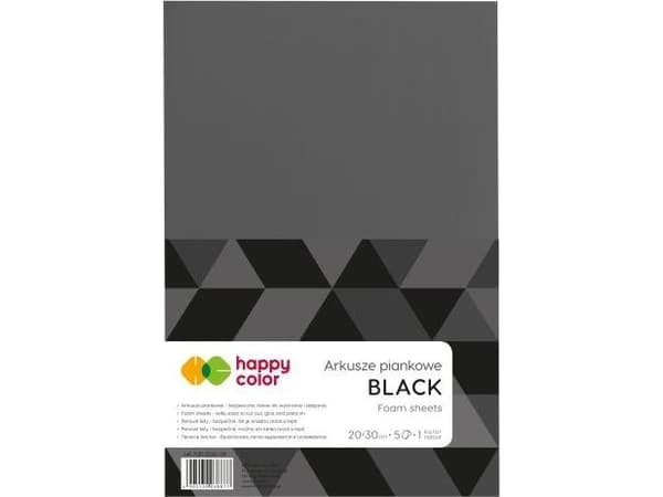 Happy Color Arkusze piankowe A4, 5 ark, czarny, Happy Color Happy Color