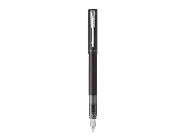 Parker Vector XL, Svart, Påfyllning med bläckpatronssystem, Blå, Rostfritt stål, Medium, Ambidextrous