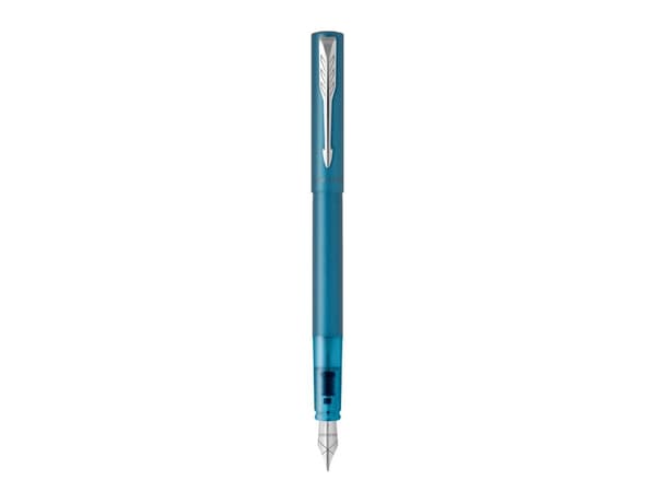 Parker Vector XL, Turkosblå, Påfyllning med bläckpatronssystem, Blå, Rostfritt stål, Medium, Ambidextrous