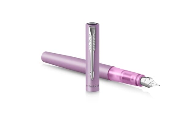 Parker Vector XL, lila, Påfyllning med bläckpatronssystem, Blå, Rostfritt stål, Medium, Ambidextrous