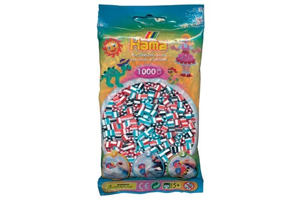 Hama midi perler 1000stk stribet mix 91