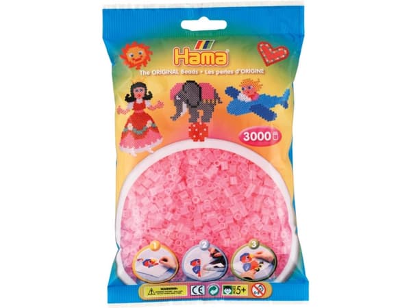 Hama Beads 201-72, Rosa, Tubpärla, 3000 styck