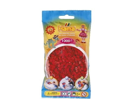 Hama midihelmet 1000 kpl tummanpunainen - No. 207-22