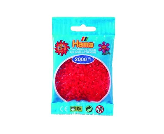 Hama mini perler 2000stk transp. rød