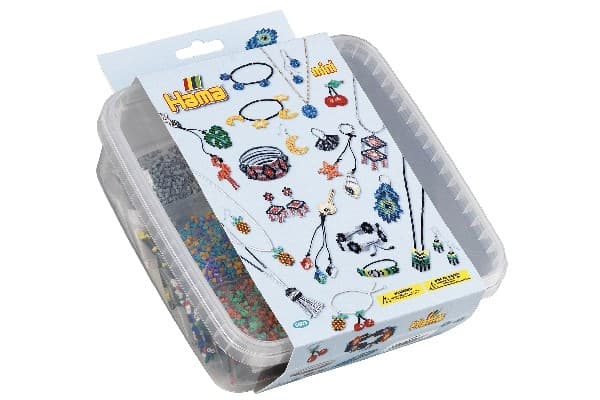 Hama mini perler og stiftplader i bøtte