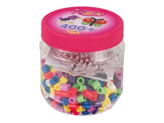 Hama maxi pärlor 400 pärlor+2 plattor i rosa burk