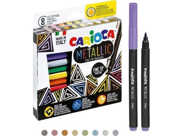 Carioca Metallic-pennor 8 färger CARIOCA