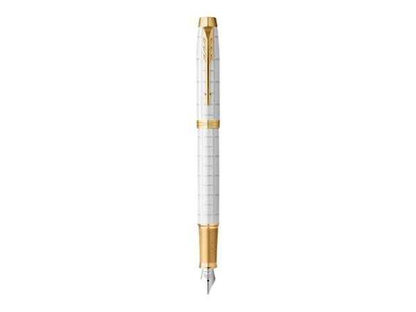 Parker 2143649, Guld, Vit, Påfyllning med bläckpatronssystem, Blå, mässing, Lack, Rund spets