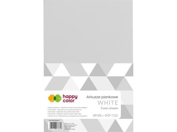 Happy Color Arkusze piankowe A4, 5 ark, biały, Happy Color Happy Color