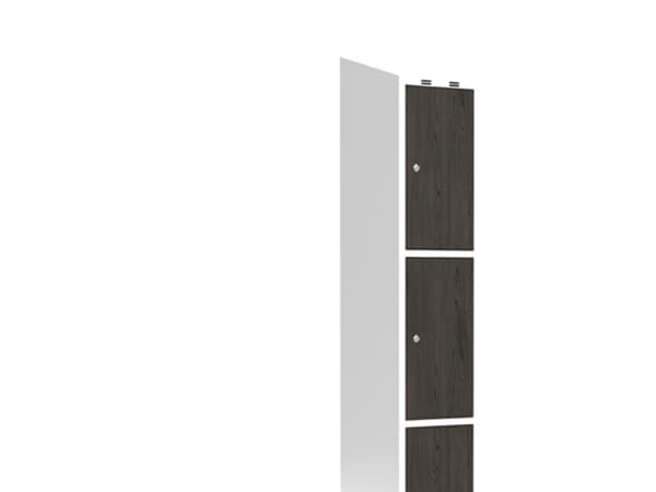 Garderobeskab 1x400 mm Lige tag 3-delt søjle Laminat dør Nocturne wood Cylinderlås