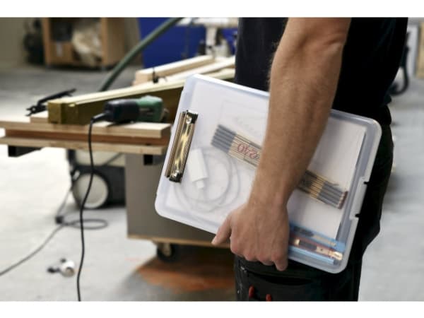 Clipboard Trolley A4 ALU/PP let at fastgøre t/vogn 80% genbrugsmat.
