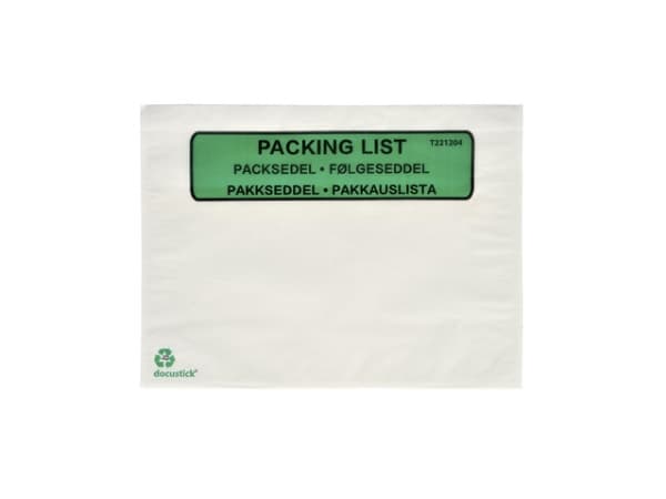 Følgeseddellommer Docustick Green C5 med tryk - (1000 stk.)