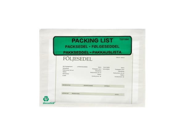 Følgeseddellommer Docustick Green C5 med tryk - (1000 stk.)