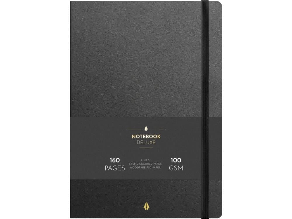 Notebook Deluxe B5 black black - (5 stk.)