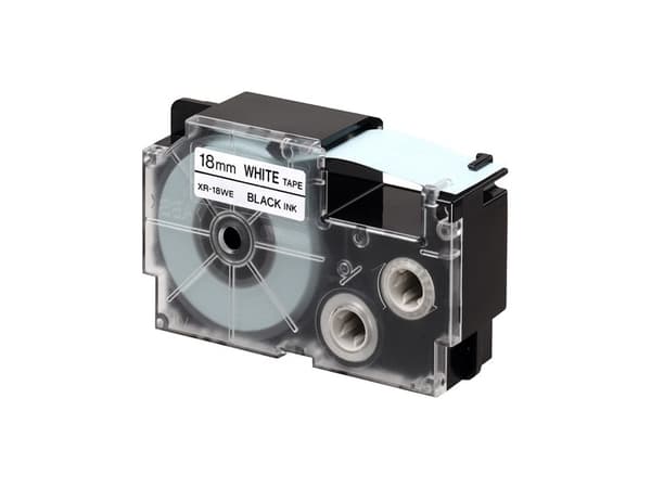 Casio XR-18WER1, Rødt på hvitt, Sort, 1,8 cm, 8 m, Boks