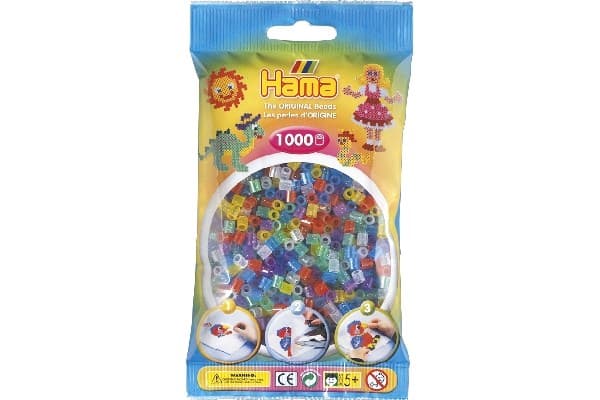 Hama midi pärlor transp. glitter mix (1000 st.)