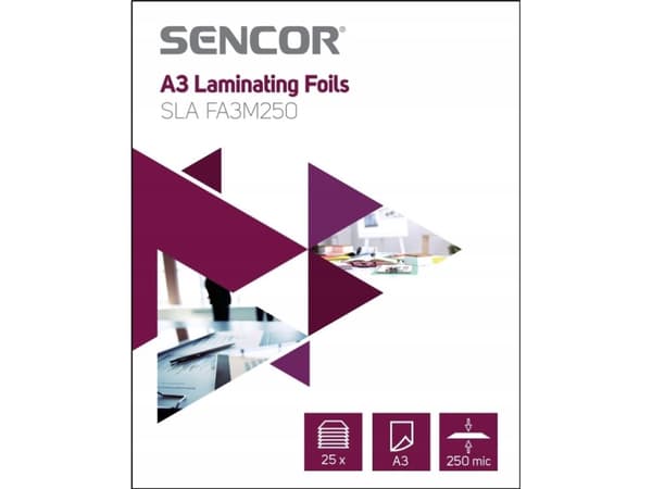 Sencor SLA FA3M250, A3, Läpinäkyvä, 12,5 cm, 25 kpl