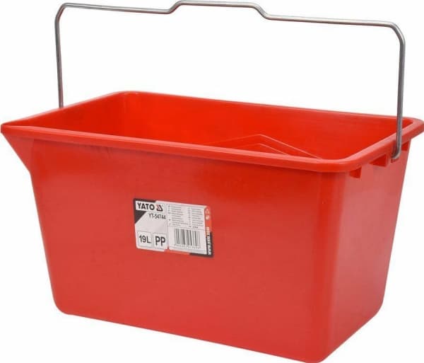Yato YT-54744, Bygghink, Rektangulär, Polypropylen, Röd, 19 l, 435 mm