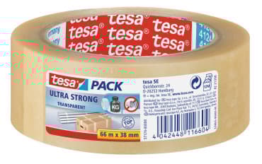 TESA ultra strong, 66 m, Gjennomsiktig, PVC, Sterk, 50 mm, 1 stykker