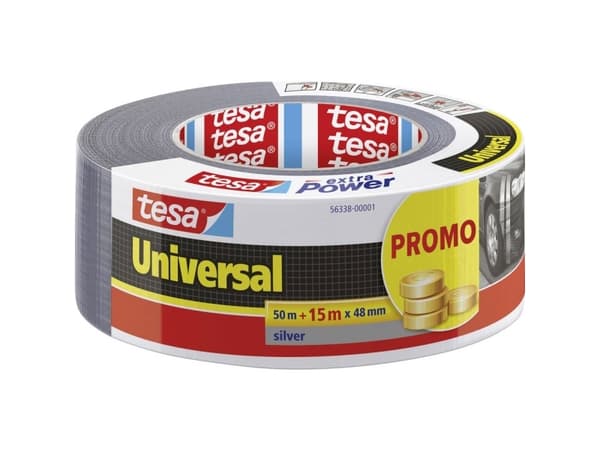 tesa UNIVERSAL 56338-00001-01 Tekstiltape Sølv (L x B) 65 m x 48 mm 1 stk 1 stk