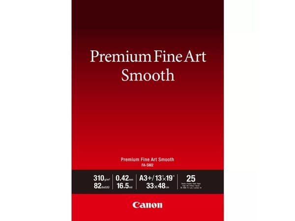 Canon Premium Fine Art Smooth FA-SM2 - Glatt - 16,5 mille - A3 Plus (330,2 x 482,6 mm) - 310 g/m² - 82 pund - 25 ark fotopapir