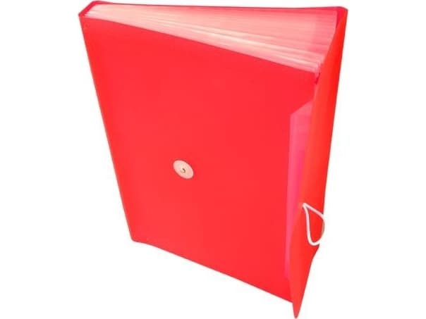 Tetis PP TETIS folding briefcase with elastic 13 compartments A4 red Tetis FAIR